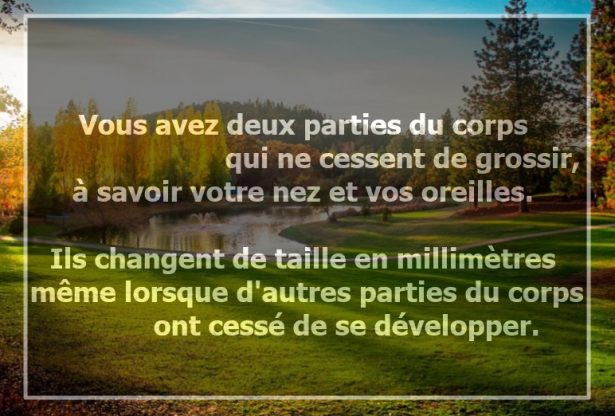 le nez pousse, les oreilles grandissent, les organes poussent