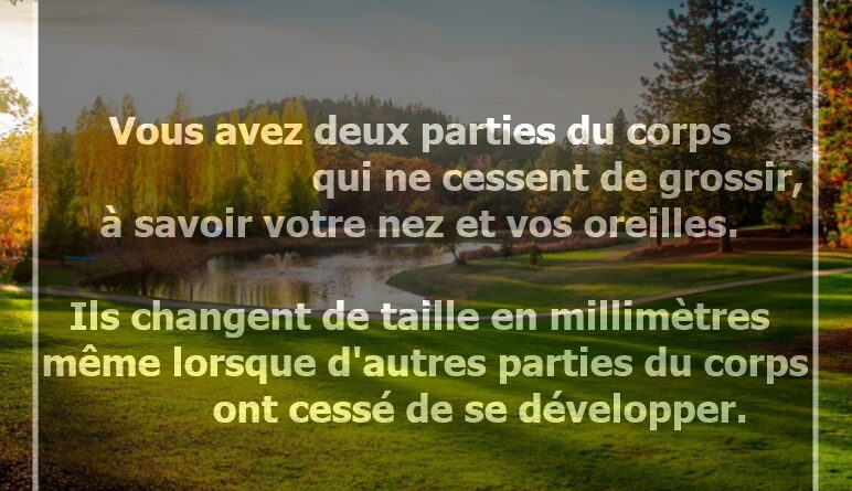 le nez pousse, les oreilles grandissent, les organes poussent