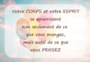 Votre corps se nourrit de vos pensées