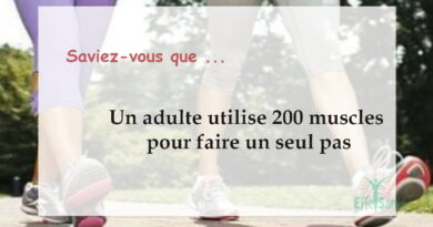 Un adulte utilise 200 muscles pour faire un seul pas