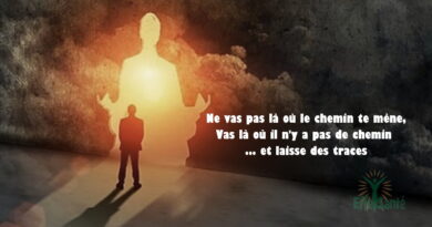Ne vas pas là où la route te mène, Vas là où il n'y a pas de route et laisse des traces