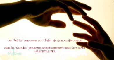 Les "Petites" personnes ont l'habitude de nous décourager Mais les "Grandes" personnes savent comment nous faire sentir IMPORTANTES.